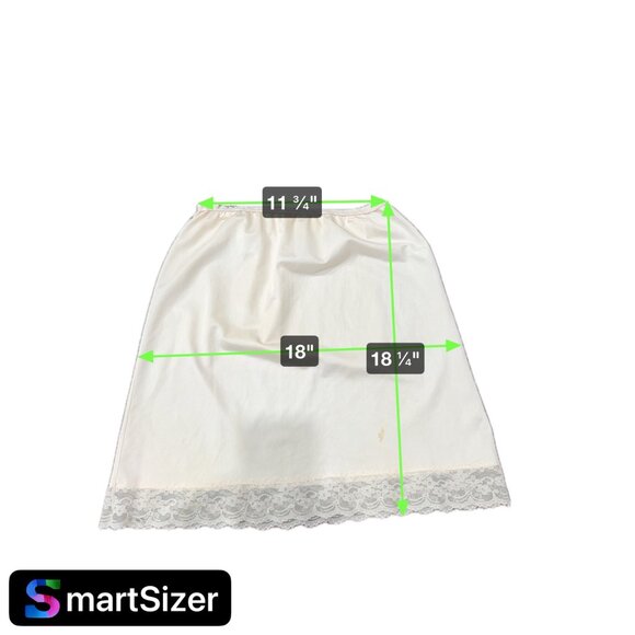 VINTAGE Opalite Beige Half Slip With Lace Trim SZ Short Medium - Picture 8 of 8